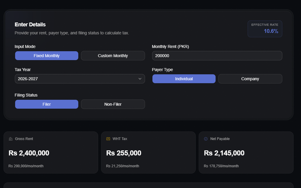 Rental Tax Calculator